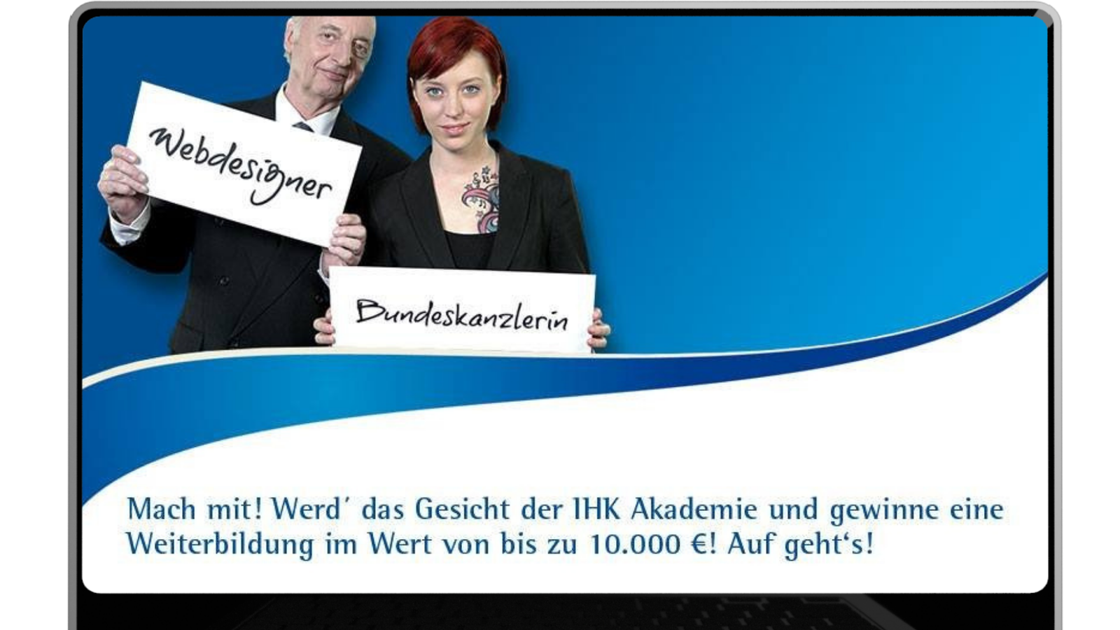 Laptop-Mockup der IHK-Akademie-Kampagne